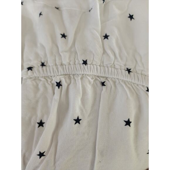 Japna White Blue Stars lined Sleeveless Button Down Shirt Dress Size Medium - Picture 7 of 7
